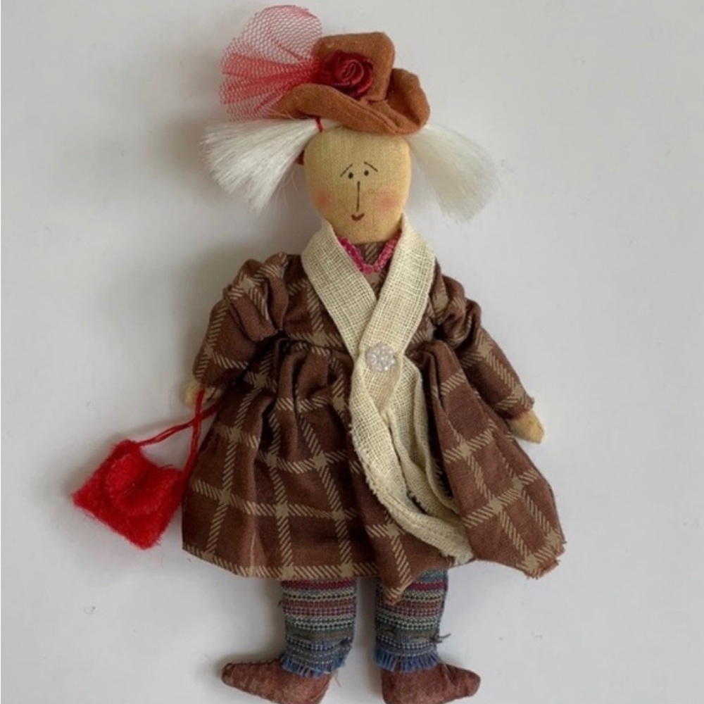 AUGUST MOON’S “Sophie”, by LANG, Red Hats Collection Fabric Pin Doll